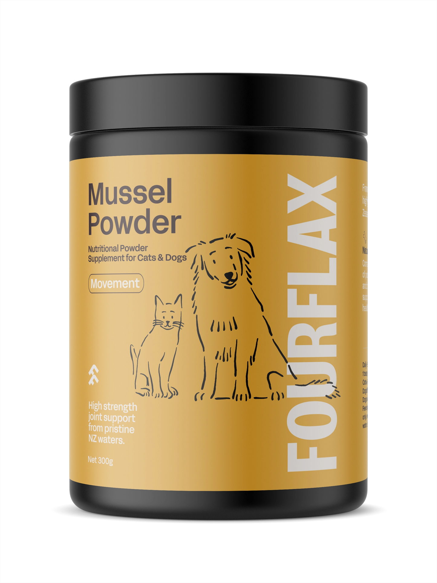Fourflax Mussel Powder Nutritional Powder Supplement for Dogs & Cats [3 Sizes]
