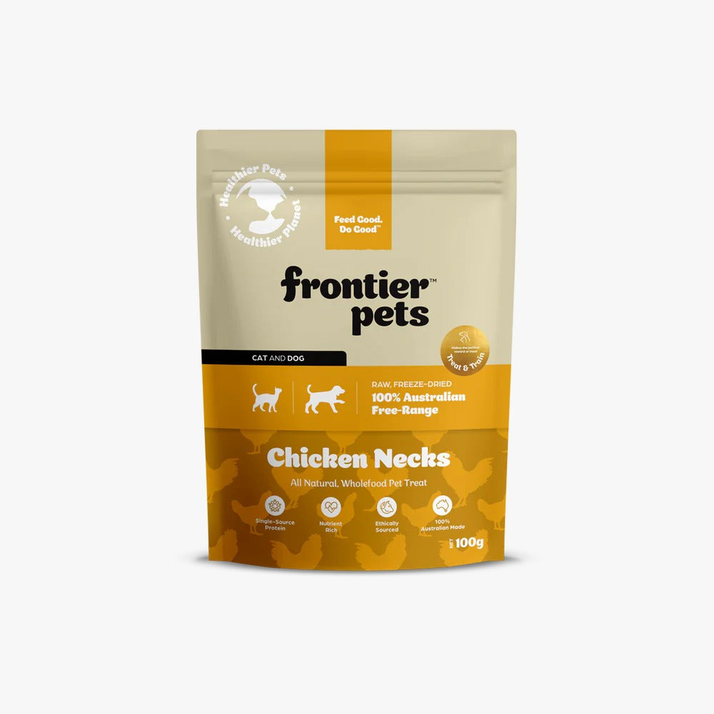 Frontier Freeze Dried Free-Range Chicken Necks Treats 100G
