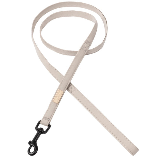 FuzzYard Life Dog Leash in Sandstone, made of soft cotton with matte black hardware and a 360° rotating clasp.