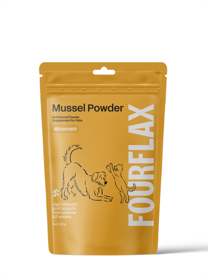 Fourflax Mussel Powder Nutritional Powder Supplement for Dogs & Cats
