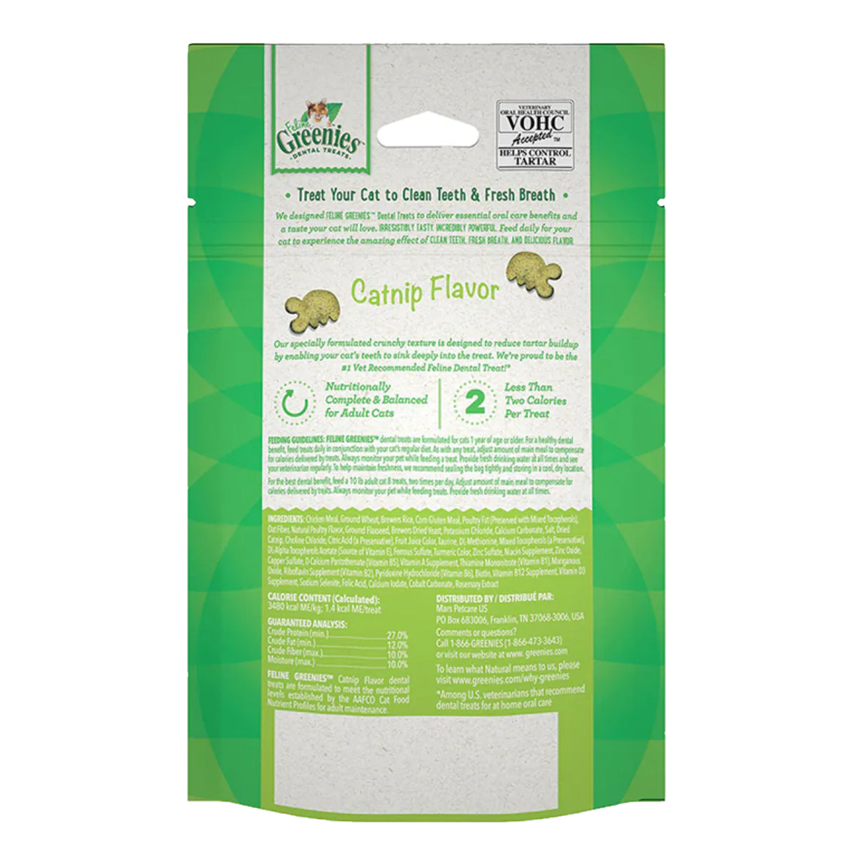 GREENIES Feline Cat Treats for Dental Care in Catnip Flavour 60g