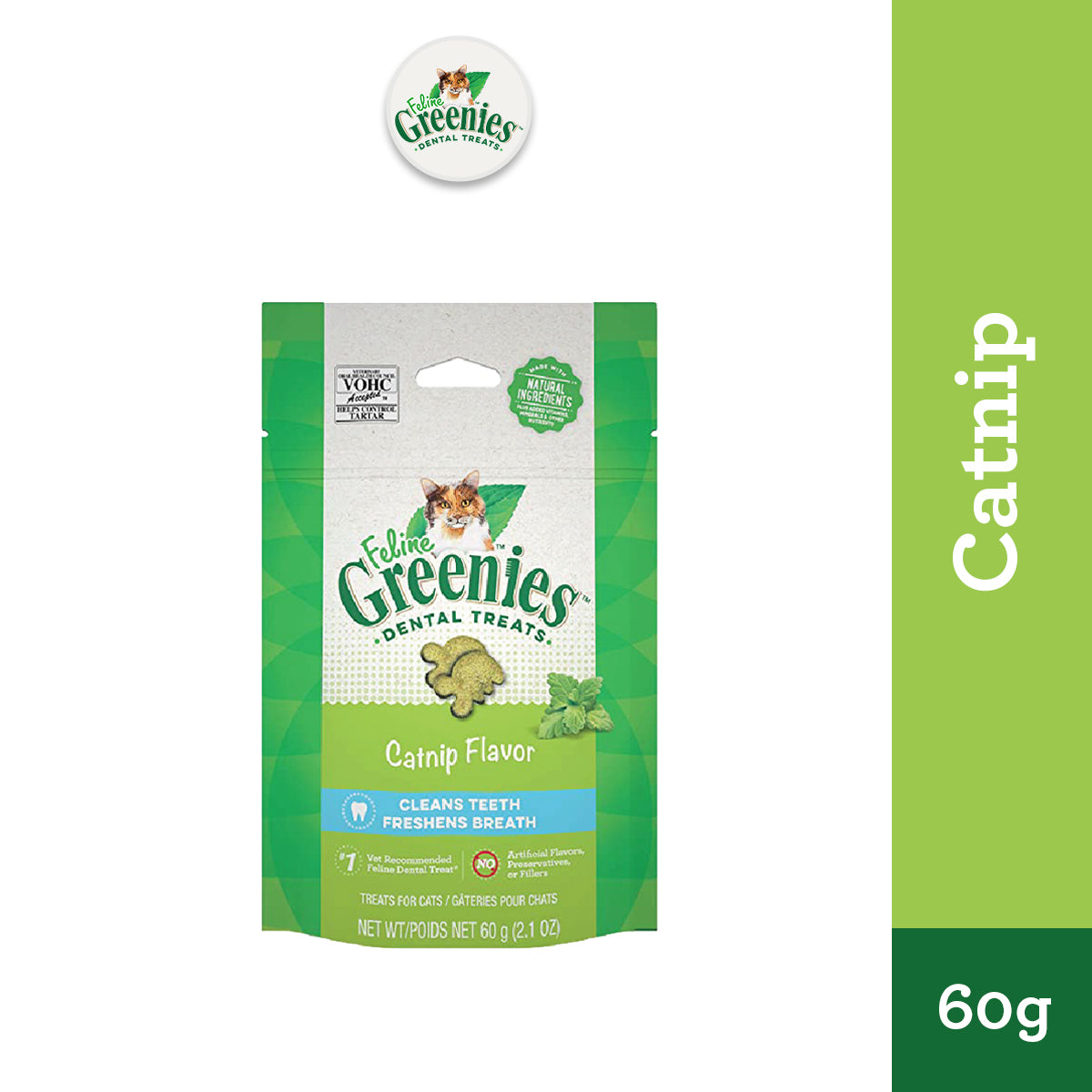 GREENIES Feline Cat Treats for Dental Care in Catnip Flavour 60g