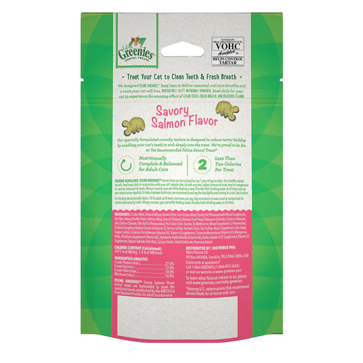 GREENIES Feline Cat Treats for Dental Care in Savory Salmon Flavour 60g