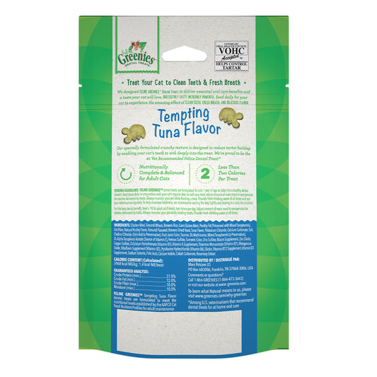 GREENIES Feline Cat Treats for Dental Care in Tuna Flavour 60g