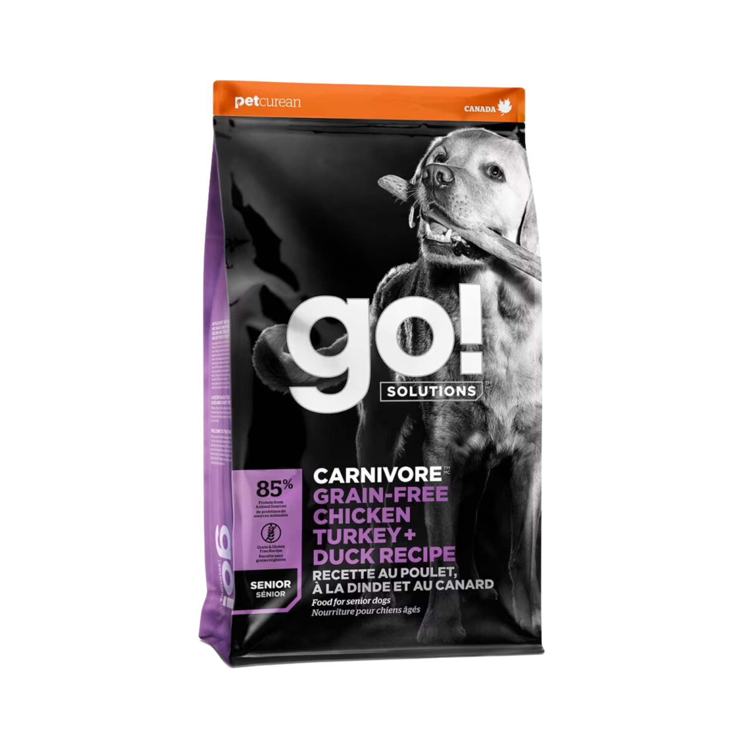 Go! Solution Carnivore Grain Free Chicken Turkey + Duck Recipe Senior Dog Dry Food - 1.59kg