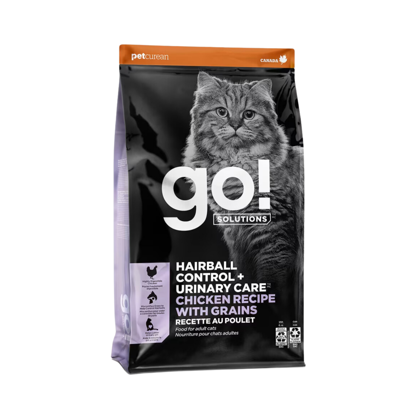 Go! Solution Hairball Control + Urinary Care Chicken With Grain Cat Dry Food - 1.36kg