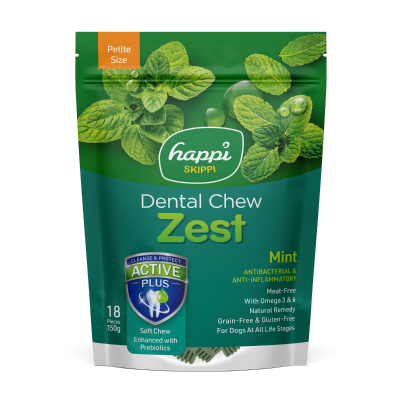 Happi Skippi Zest Petite Mint Dental Dog Chew - 150g