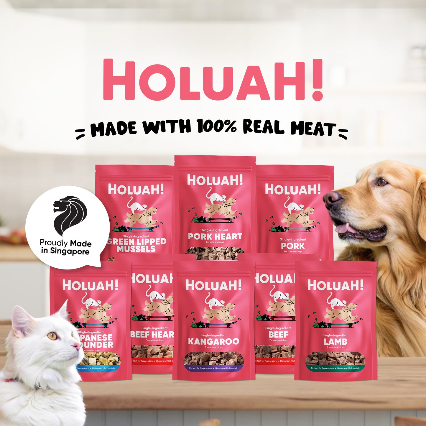 Holuah! Freeze Dried Pork Cats & Dogs Treats 70g
