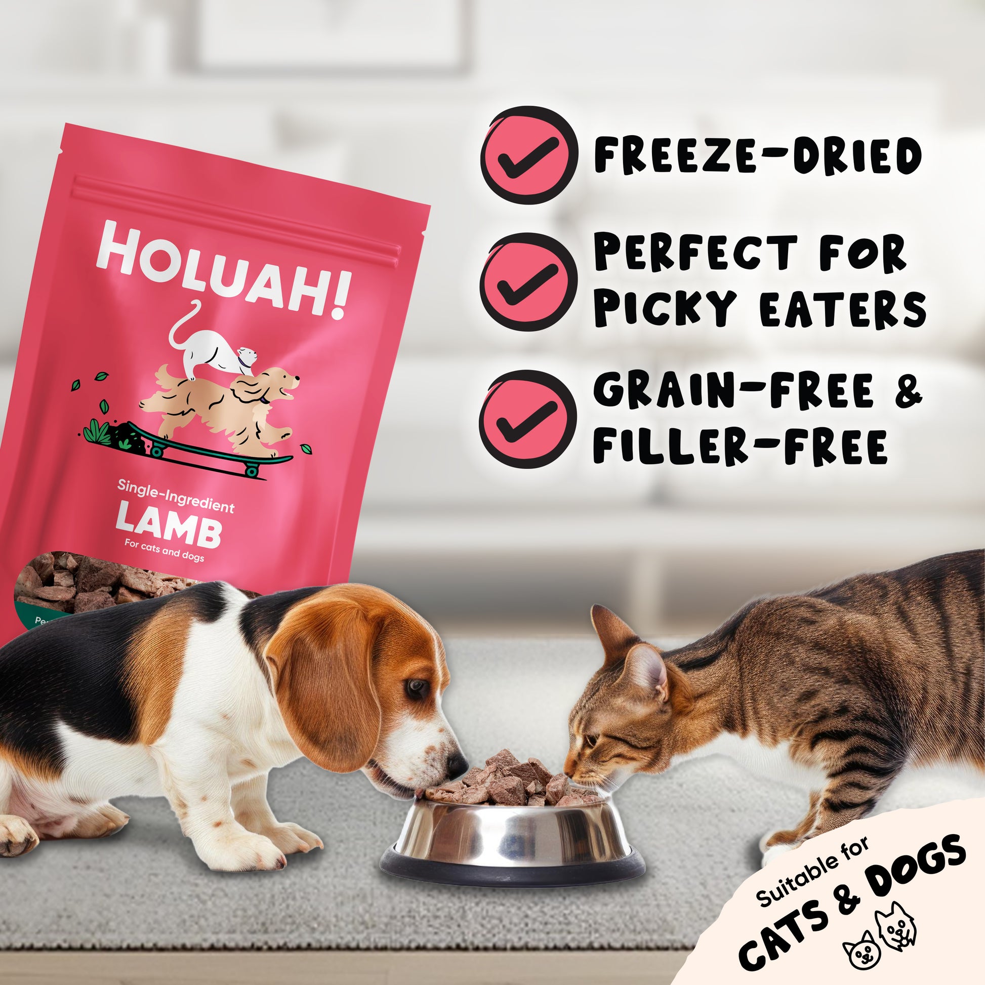 Holuah! Freeze Dried Pork Cats & Dogs Treats 70g