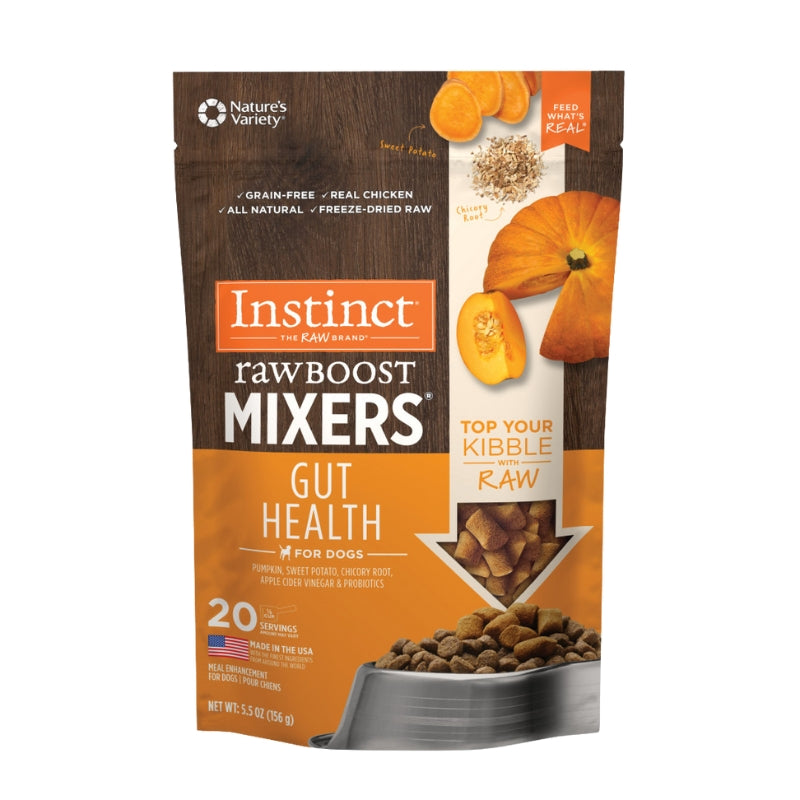 Instinct Freeze-Dried Raw Boost Mixers Grain-Free Gut Health Recipe Dog [2 Size]