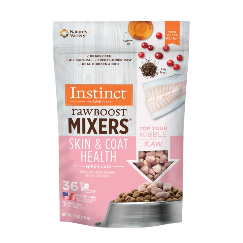 Instinct Freeze-Dried Raw Boost Mixers Grain-Free Skin & Coat Recipe Cat - [2 Size]