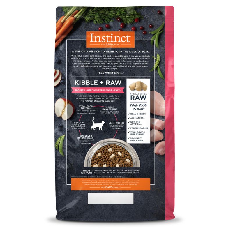 Instinct Raw Boost Kibble Indoor Health Recipe with Real Chicken Dry Cat Food - 5lb