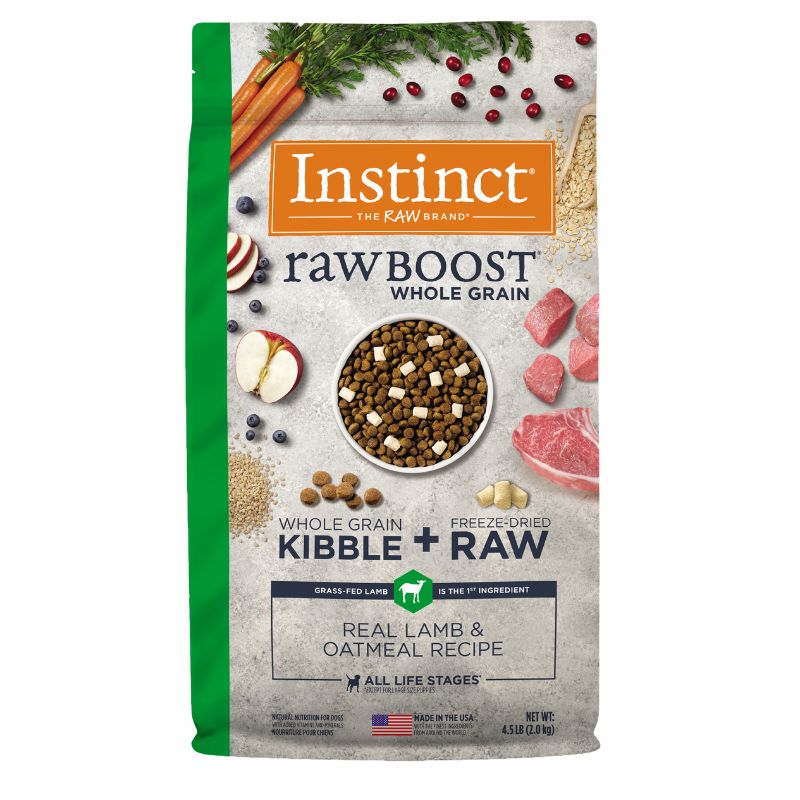 Instinct Raw Boost Whole Grain Real Lamb & Oatmeal Recipe Dry Dog Food - 4.5lb
