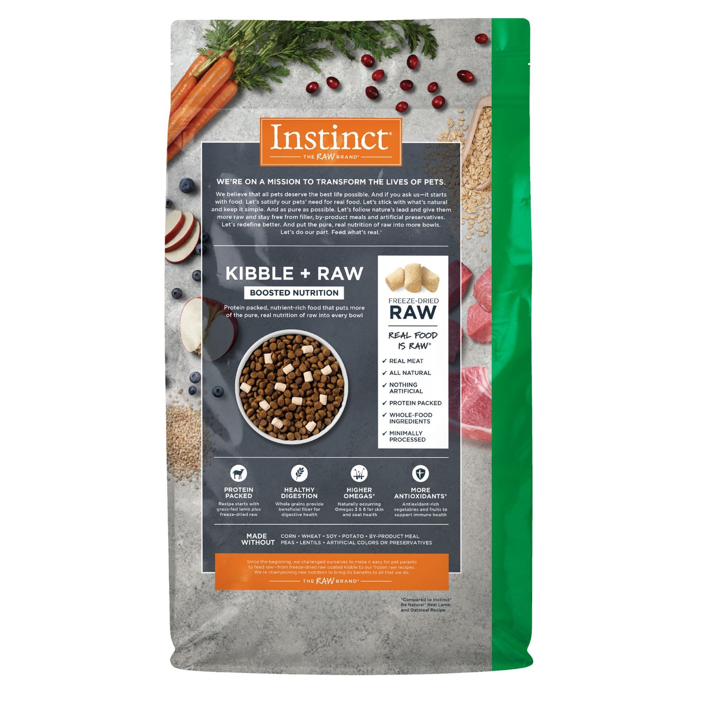 Instinct Raw Boost Whole Grain Real Lamb & Oatmeal Recipe Dry Dog Food 4.5lbs