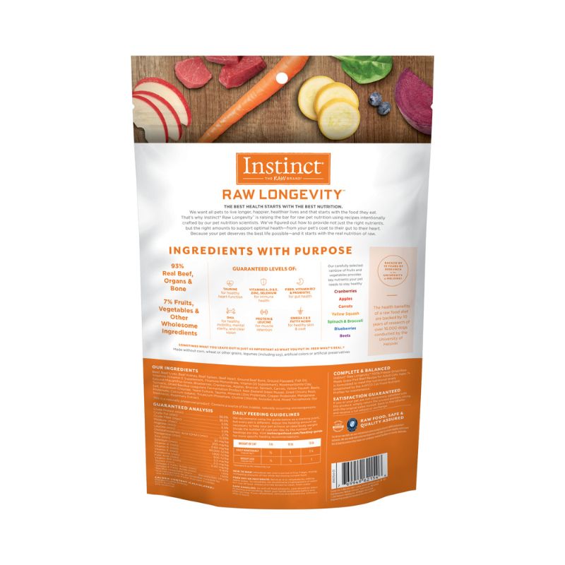 Instinct Raw Longevity Freeze-Dried Meals Beef - Adult 7+