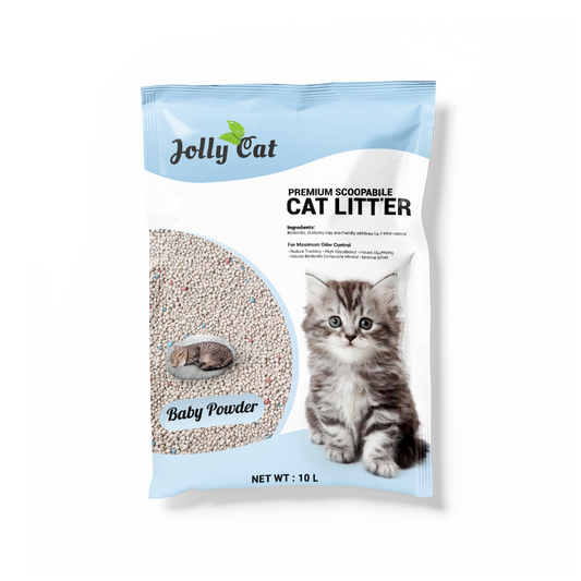 Jollycat Bentonite Cat Litter Baby Powder - 10L
