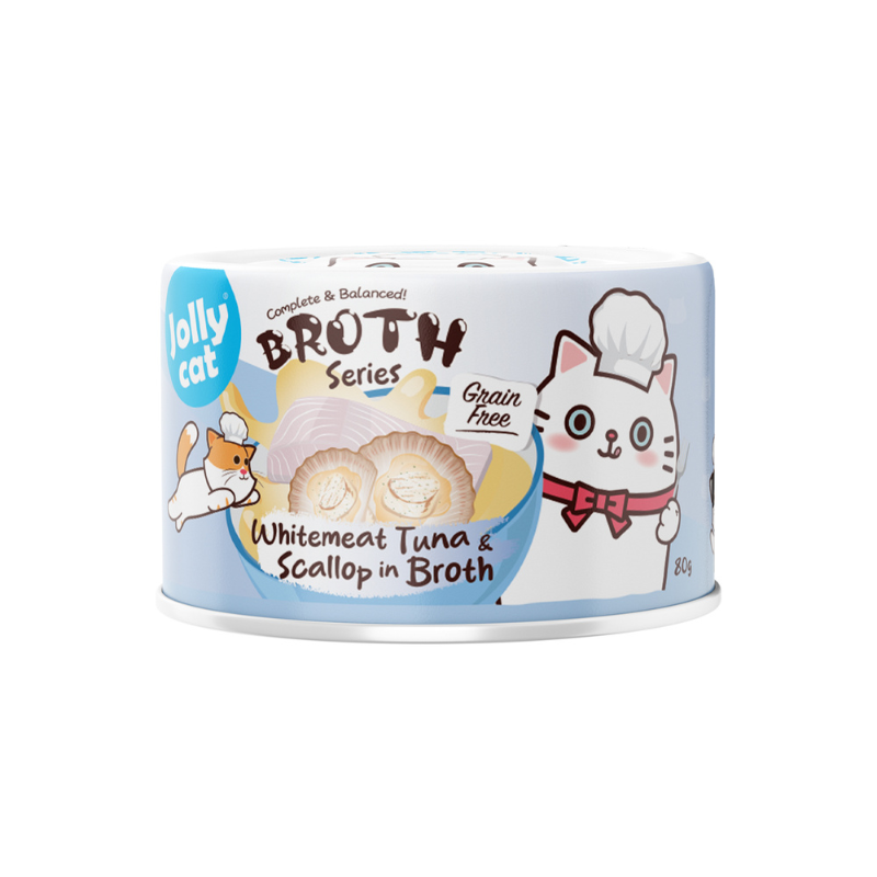 Jollycat Complete & Balanced Whitemeat Tuna & Scallop in Broth - 80g