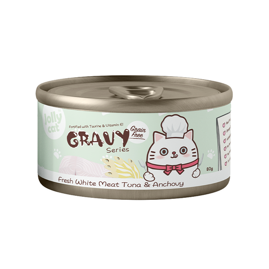 Jollycat Fresh White Meat Tuna & Anchovy in Gravy - 80g