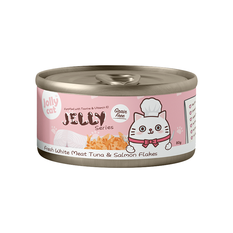 Jollycat Fresh White Meat Tuna & Salmon Flakes in Jelly - 80g