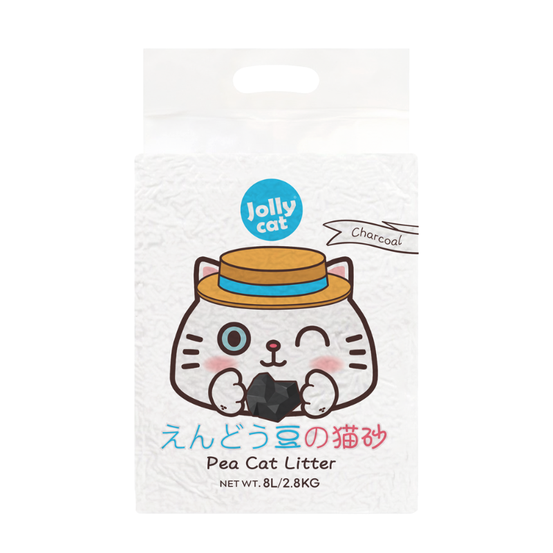 Jollycat Pea Cat Litter Charcoal - 8L x 3 bags (24L/8.4kg)