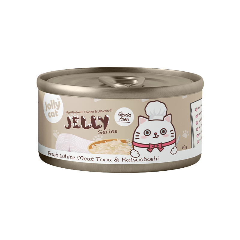 Jollycat Fresh White Meat Tuna & Katsuobushi in Jelly - 80g