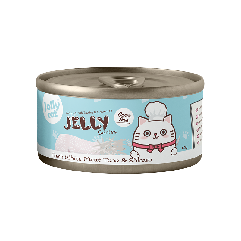 Jollycat Fresh White Meat Tuna & Shirasu in Jelly - 80g