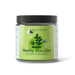 Kin+Kind Healthy Skin+Coat multivitamin for dogs and cats, 8 oz jar with green label and black lid.