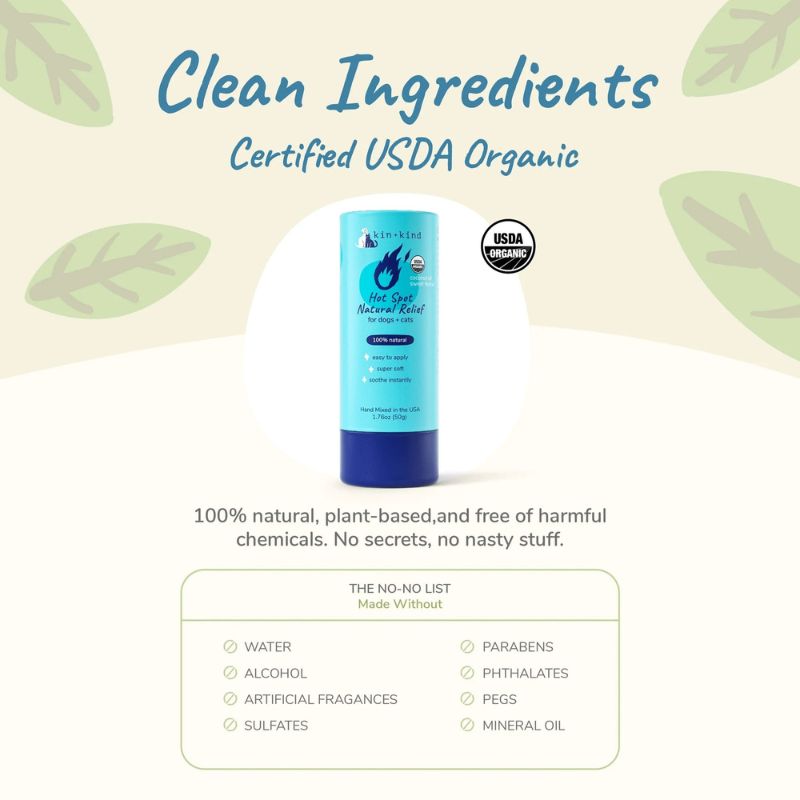 Kin+Kind Hot Spot Relief Stick for Dogs & Cats - 2.3oz