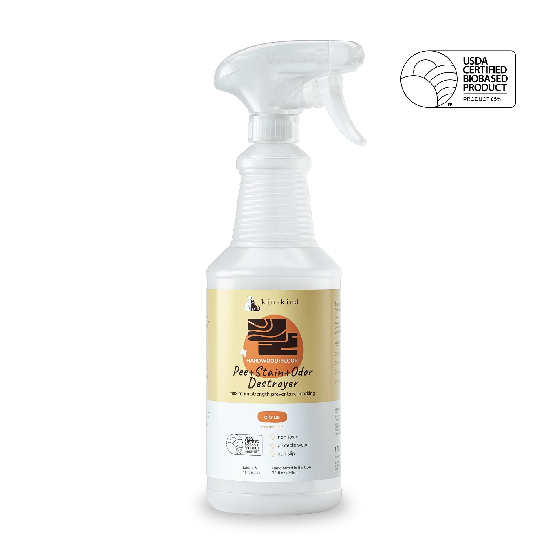 Kin+Kind Urine Destroyer Hardwood & Floor - Orange