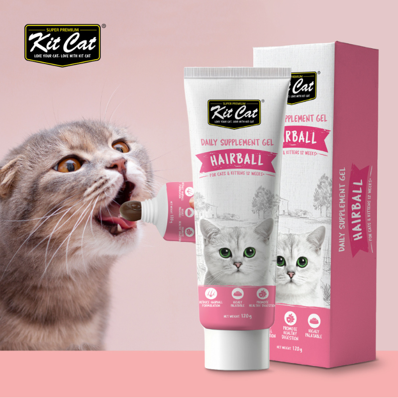 Kit Cat Daily Nutritional Supplement Gel For Cats & Kittens - Hairball (120g)