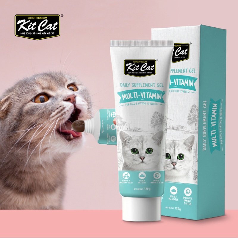 Kit Cat Daily Nutritional Supplement Gel For Cats & Kittens - Multi-Vitamin (120g)