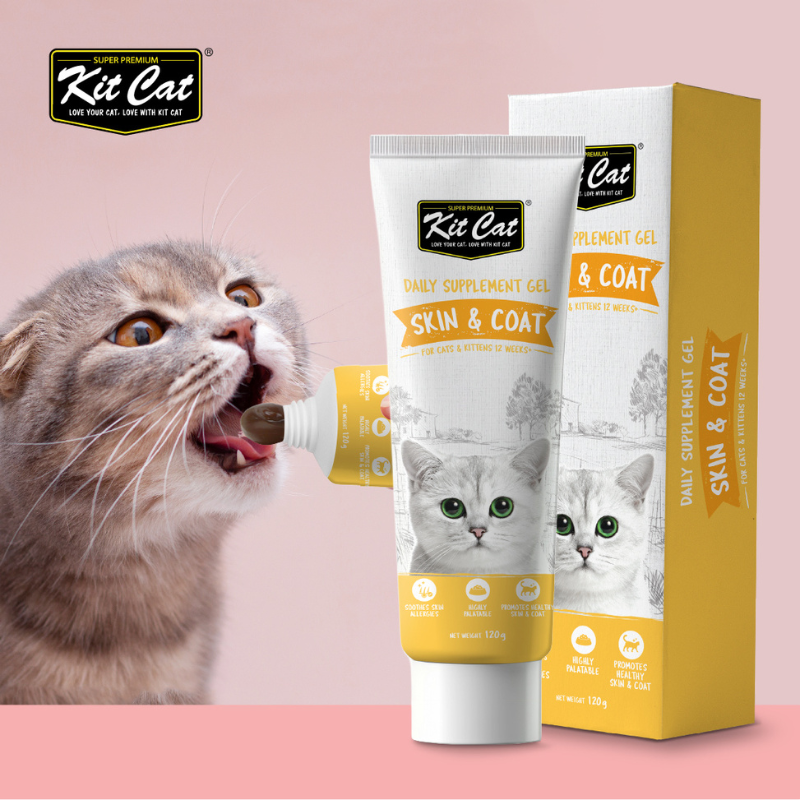Kit Cat Daily Nutritional Supplement Gel For Cats & Kittens - Skin & Coat (120g)
