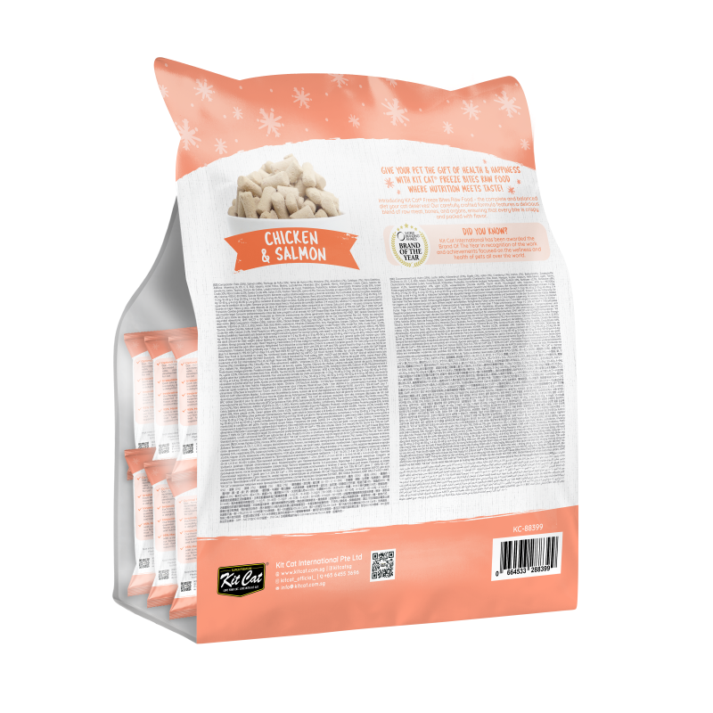 Kit Cat Freeze Bites Raw Food for Cats - Chicken & Salmon (225g)