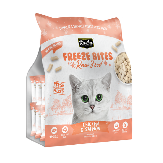 Kit Cat Freeze Bites Raw Food for Cats - Chicken & Salmon (225g)