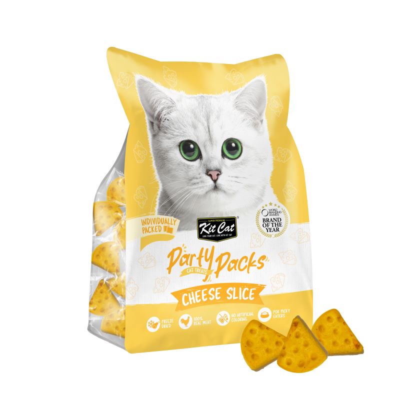 Kit Cat Party Packs Freeze Dried Treats for Cats - Cheese Slices