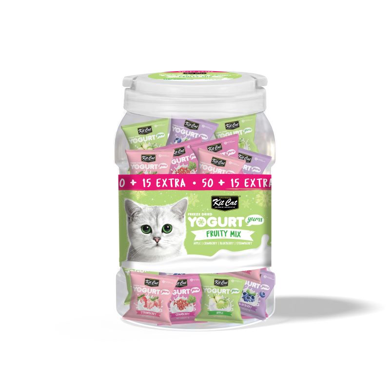 Kit Cat Yogurt Yums Freeze Dried Treats Tub for Cats - Fruity Mix 65g