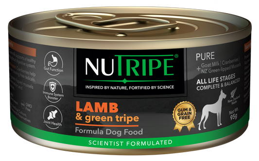Nutripe Pure Lamb & Green Tripe Dog (Gum-Free)