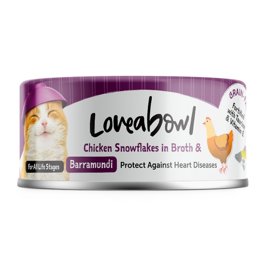 Loveabowl Chicken Snowflakes In Broth With Barramundi Canned Cat Food - 70g