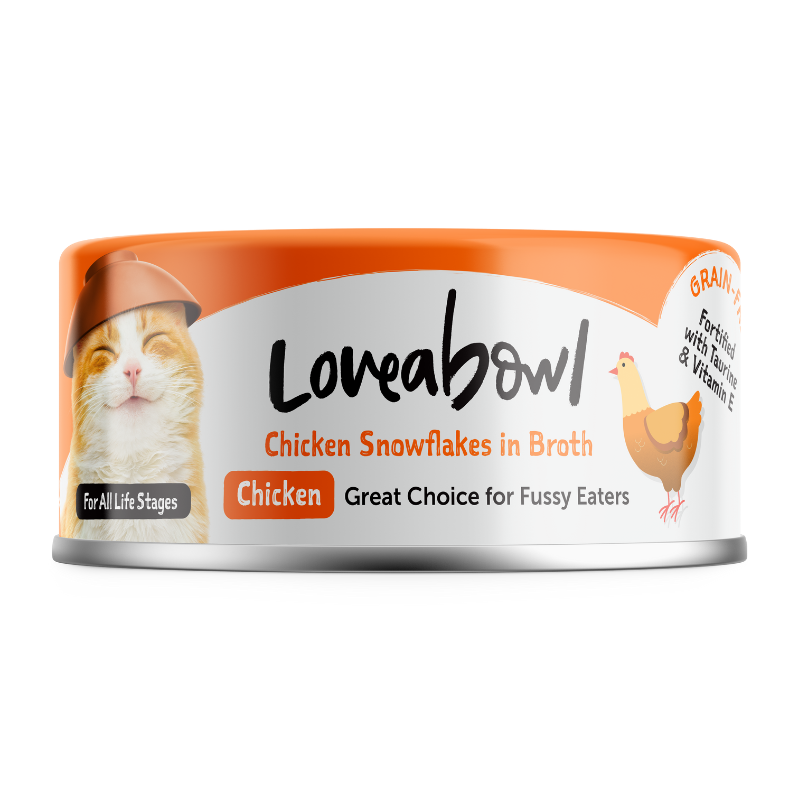 Loveabowl Chicken Snowflakes In Broth With Chicken Canned Cat Food - 70g
