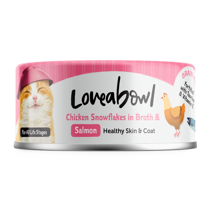 Loveabowl Chicken Snowflakes In Broth With Salmon Canned Cat Food - 70g
