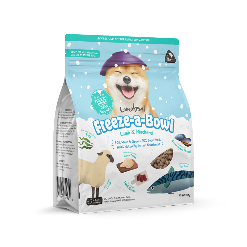 Loveabowl Freeze A Bowl Lamb & Mackerel Grain Free Freeze Dried Raw Dog Food [2 Sizes]