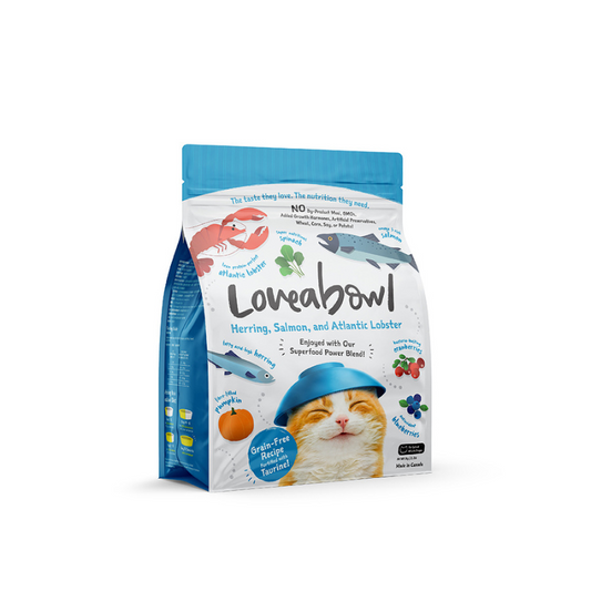 Loveabowl Herring, Salmon & Atlantic Lobster Grain Free Dry Cat Food [4 Sizes]