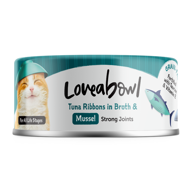 Loveabowl Tuna Ribbons In Broth With Mussel Canned Cat Food - 70g