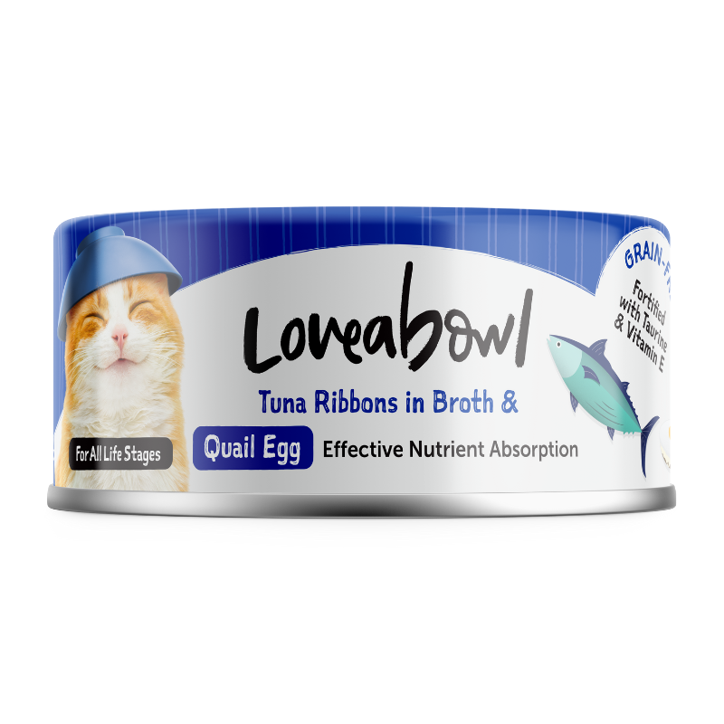 Loveabowl Tuna Ribbons In Broth With Quail Egg Canned Cat Food - 70g