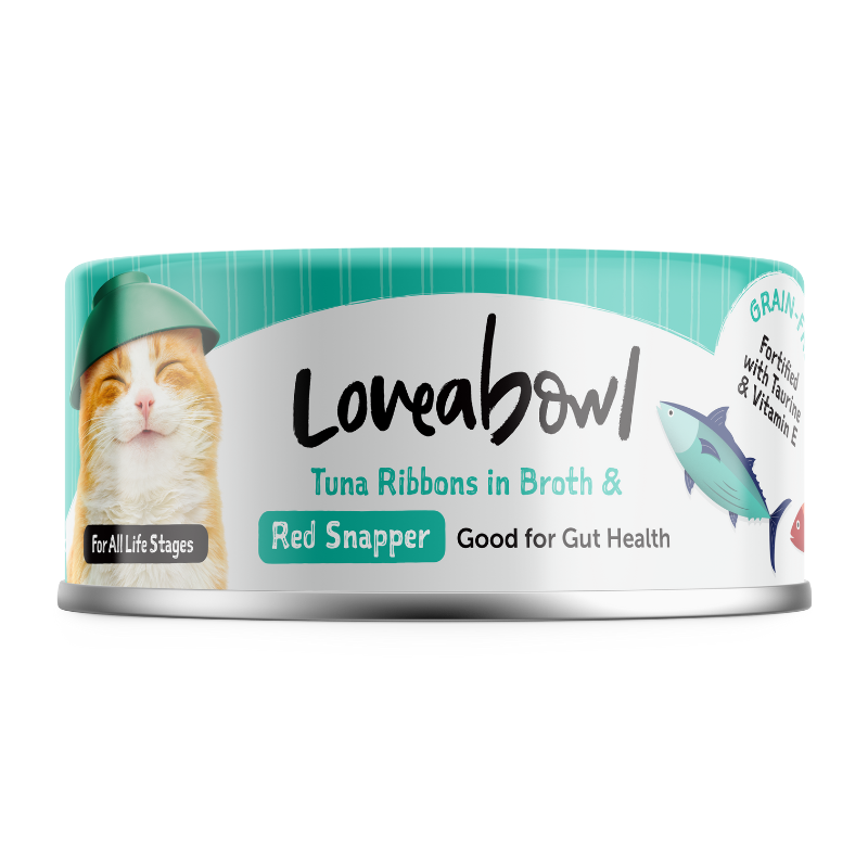 Loveabowl Tuna Ribbons In Broth With Red Snapper Canned Cat Food - 70g
