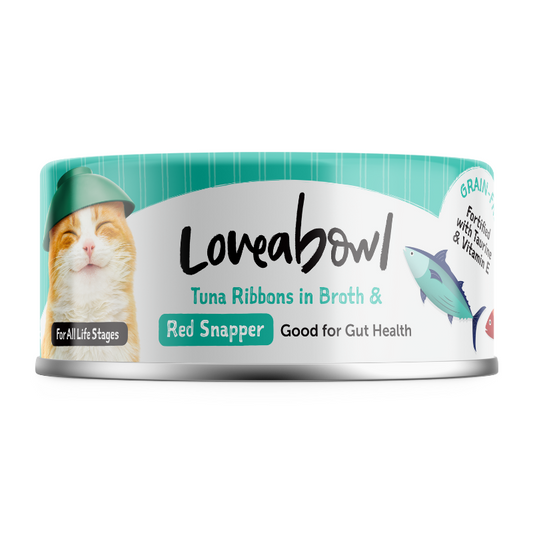 Loveabowl Tuna Ribbons In Broth With Red Snapper Canned Cat Food - 70g