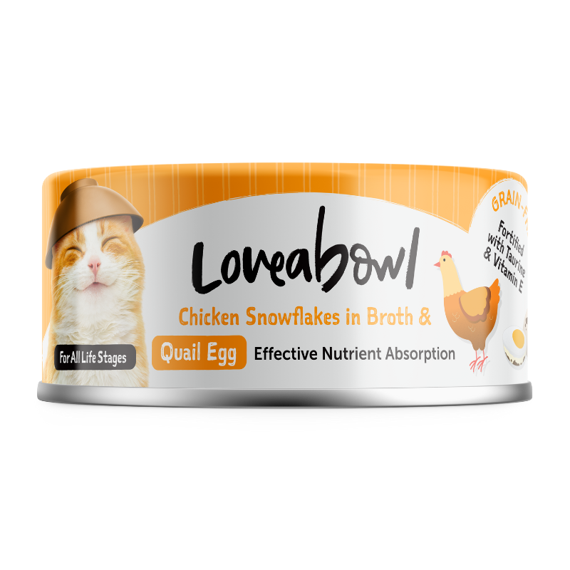 Loveabowl Chicken Snowflakes In Broth With Quail Egg Canned Cat Food - 70g
