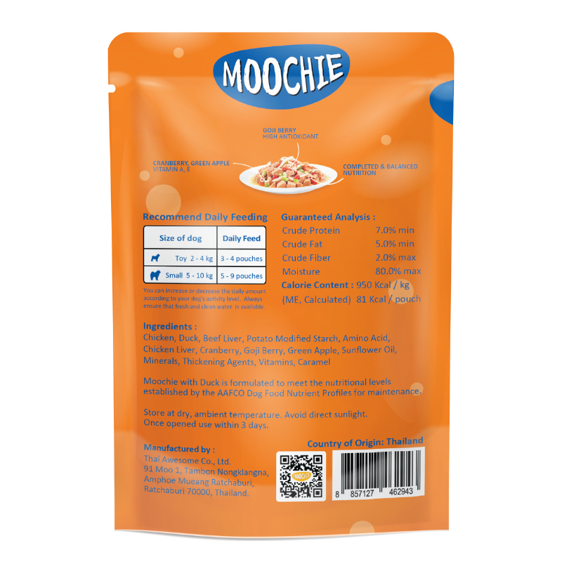 Moochie Boost Immune Duck with Cranberry, Gojiberry & Green Apple - 85g