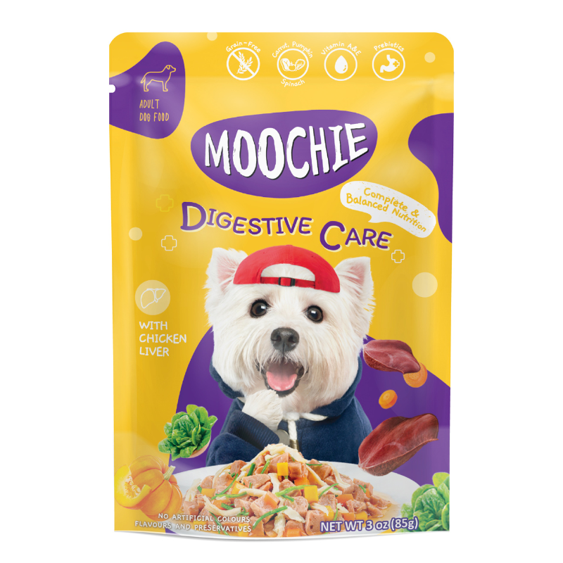 Moochie Digestive Care Chicken Liver with Carrot, Pumpkin & Spinach - 85g