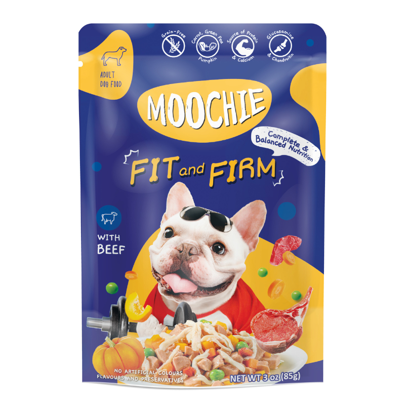 Moochie Fit & Firm Beef with Carrot, Green Pea & Pumpkin - 85g